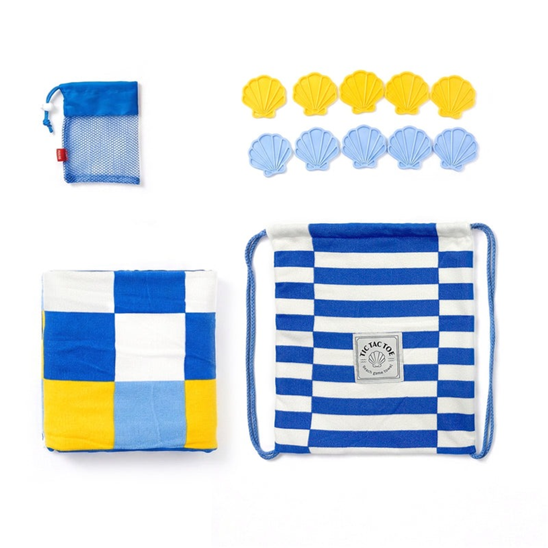 Asciugamano Da Spiaggia Con Gioco Tic-Tac-Toe  Azzurro — immagine 5