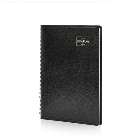 Agenda Settimanale Con Appuntamenti 17x24cm Vistaplan Spiralata Nero