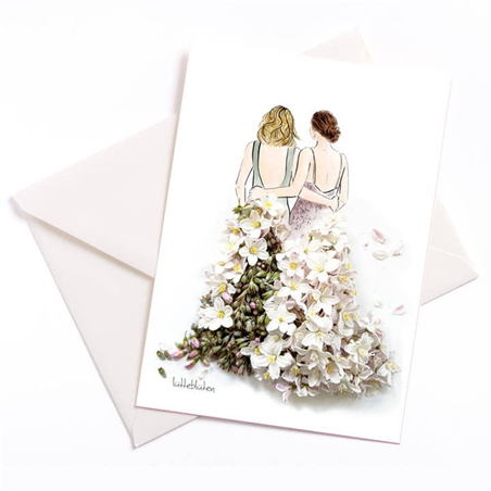 Biglietto Auguri  Effetto Rilievo Luttebluten Damigelle