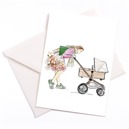 Biglietto Auguri  Effetto Rilievo Luttebluten Passeggino