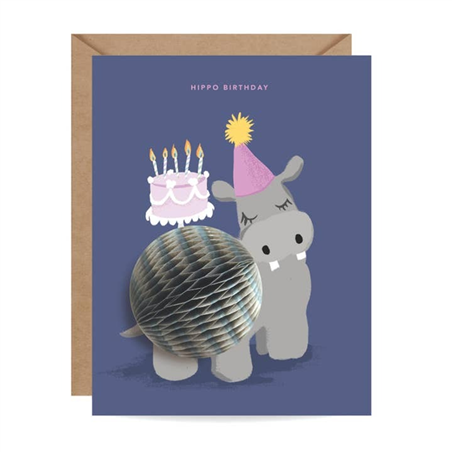 Biglietto Auguri  Pop Up Fru Fru Inklings Pap Compleanno Hippo
