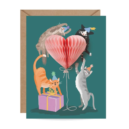 Biglietto Auguri  Pop Up Fru Fru Inklings Pap Party Kittens - Compleanno