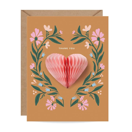 Biglietto Auguri  Pop Up Fru Fru Inklings Pap Cuore Folk - Grazie