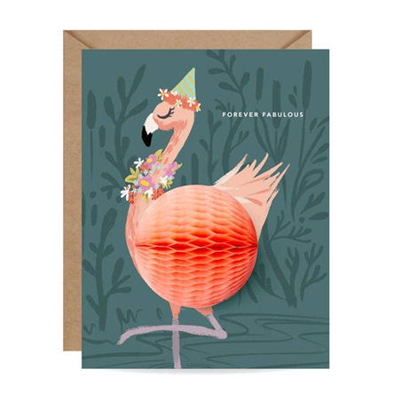 Biglietto Auguri  Pop Up Fru Fru Inklings Pap Compleanno Fenicottero