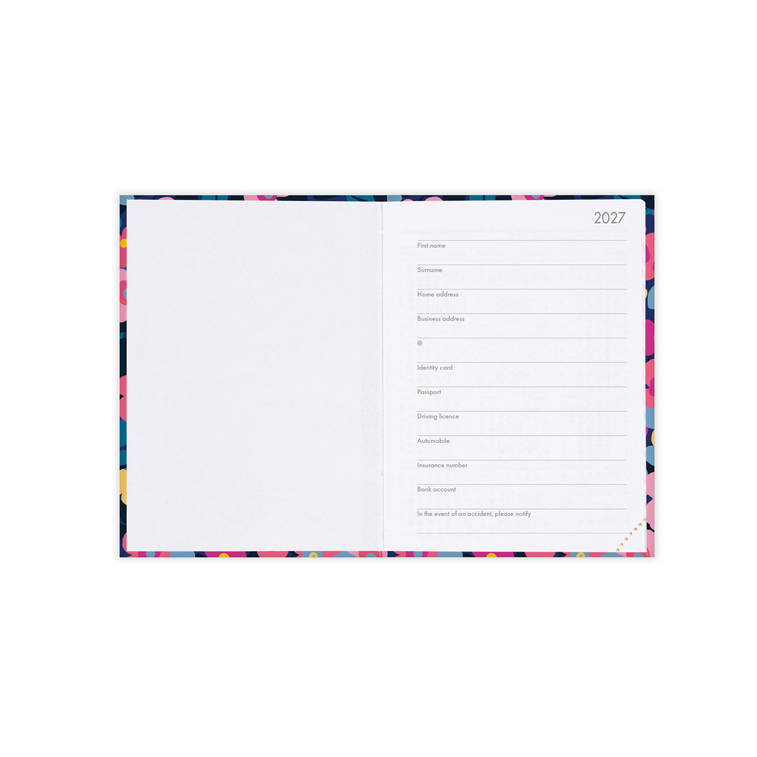 Agenda 12mesi Settimanale Mini Photo Weekly 2027 Flowers — immagine 2