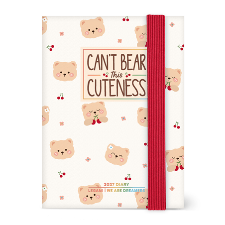 Agenda 12mesi Settimanale Mini Photo Weekly 2027 Teddy Bear White
