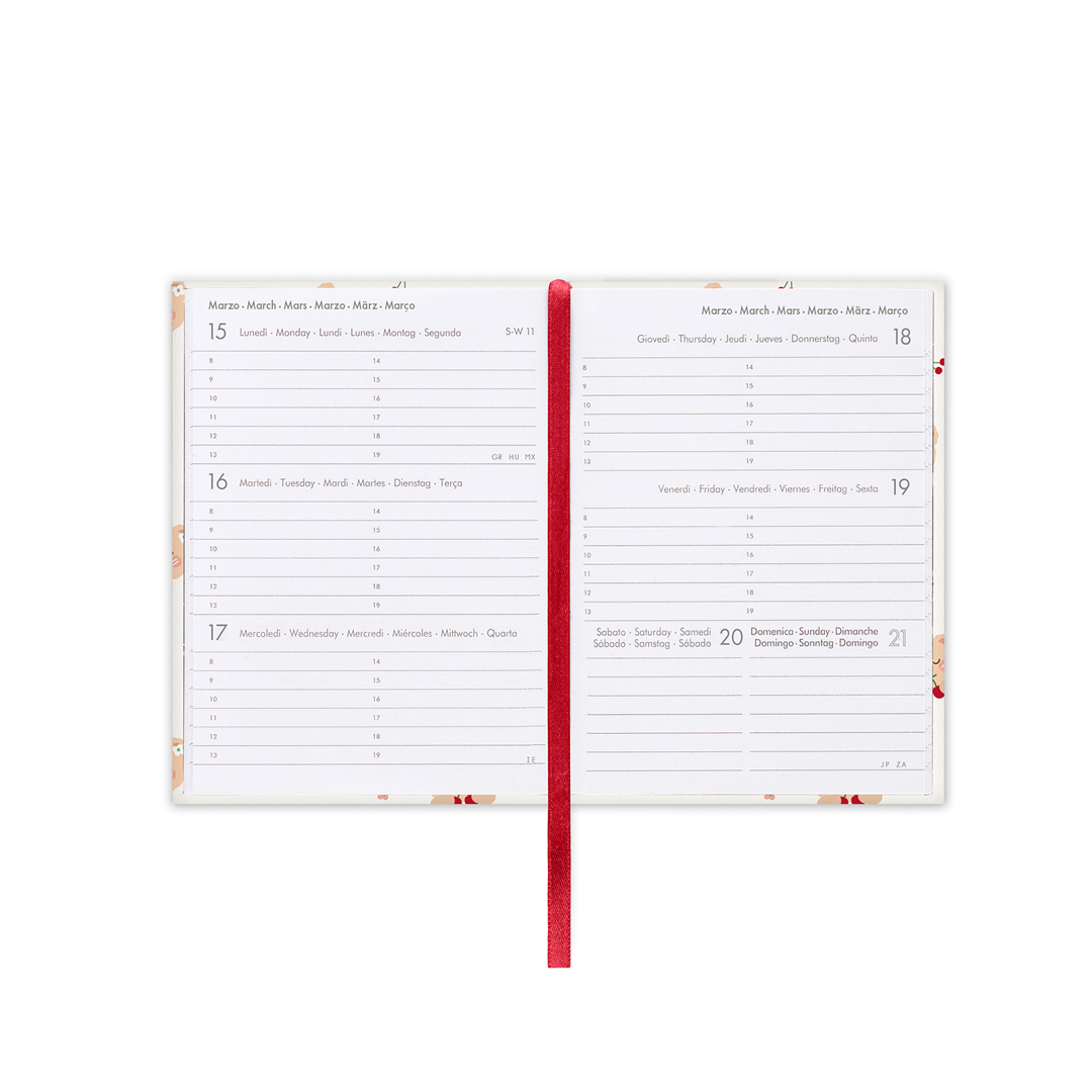 Agenda 12mesi Settimanale Mini Photo Weekly 2027 Teddy Bear White — immagine 3