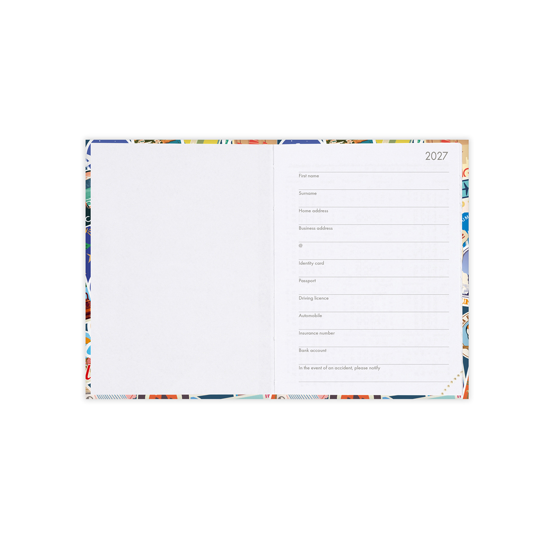 Agenda 12mesi Settimanale Mini Photo Weekly 2027 Travel Stickers — immagine 2