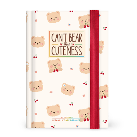 Agenda 12mesi Giornaliera Small Photo Daily 2027 Teddy Bear White