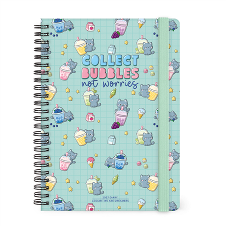 Agenda 12mesi Settimanale Spirale Large Bound 2027 Kitty Bubble Tea