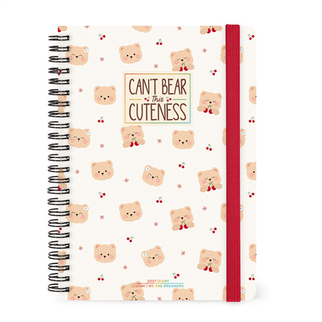 Agenda 12mesi Settimanale Spirale Large Bound 2027 Teddy Bear White