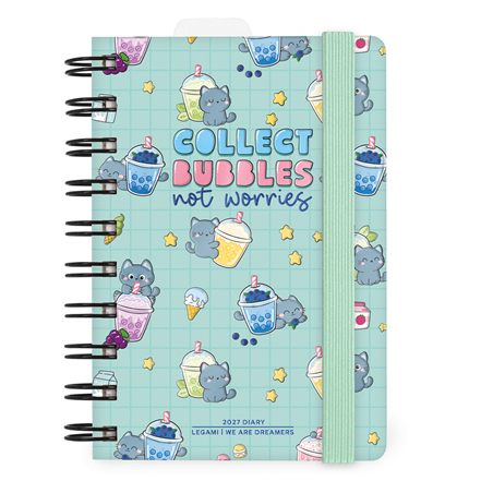 Agenda 12mesi Giornaliera Spiralata Small Dai 2027 Kitty Bubble Tea