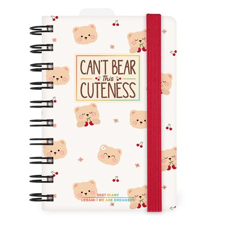 Agenda 12mesi Giornaliera Spiralata Small Dai Teddy Bear White