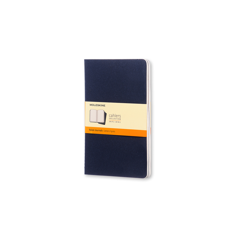 Cahier Large Righe 3pz Indigo Blue