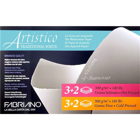Blister Fogli Artist 56x76 300gr  Grana Satinata Promo Fogli 3 + 2