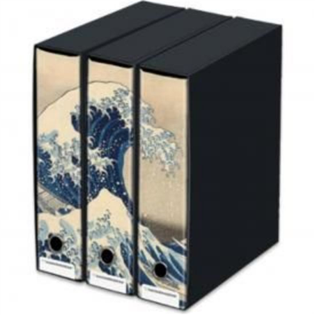 Set 3 Raccoglitori Anelli D. 8 Cm La Grande Onda Hokusai