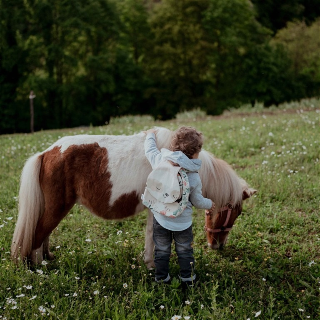Zaino Asilo Cotone Animaletto H27xl22cm Gnawy Il Bradipo — immagine 7