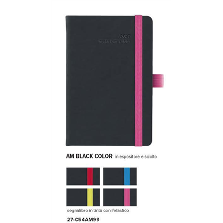 Agenda 9x14 Settimanale C/note Black Color