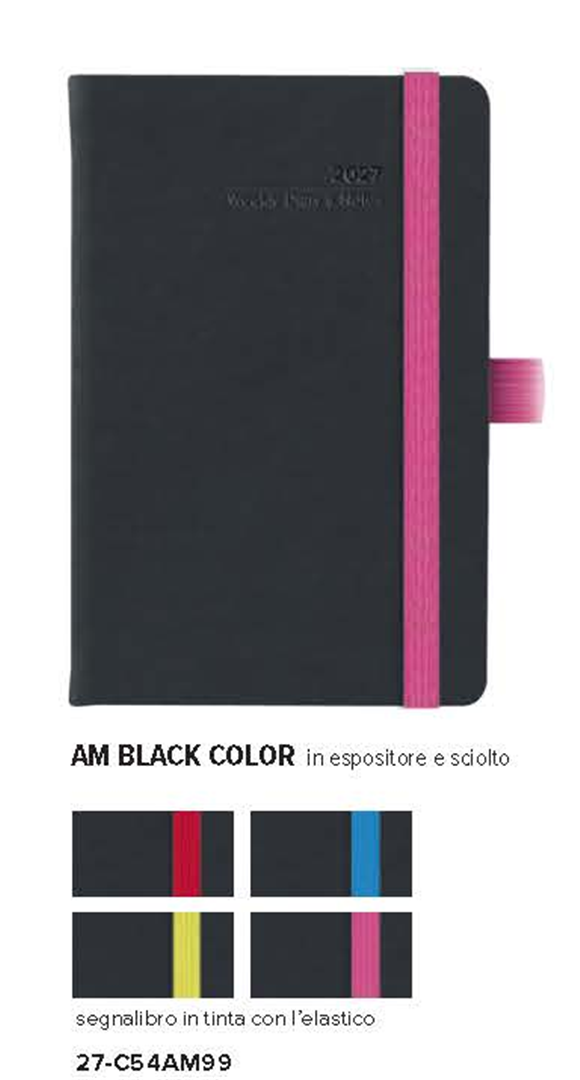 Agenda 9x14 Settimanale C/note Black Color