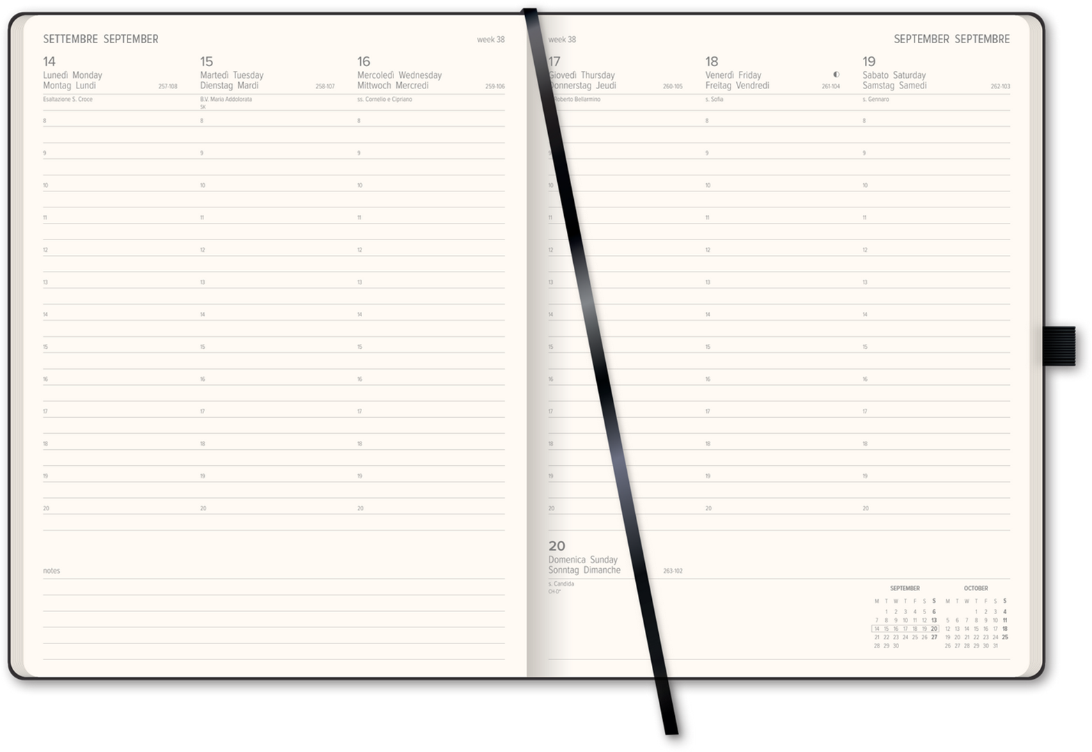 Agenda 19x25 Settimanale Black Color — immagine 2