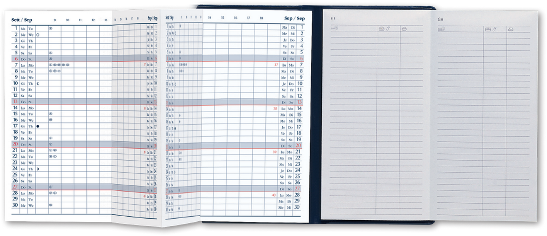 Agenda 7x13,5 Mensile Taschino Pvc — immagine 2