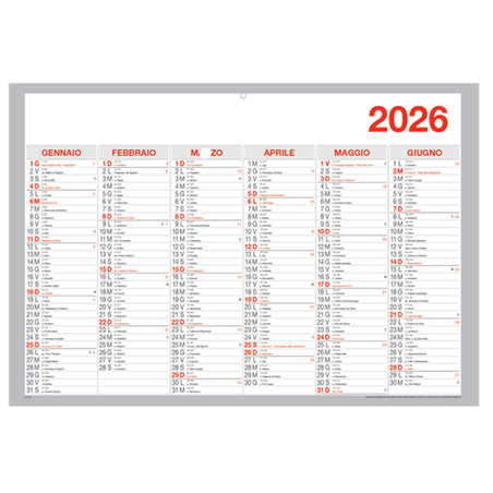 Calendario Semestrale 48,4x33,4 Tabella