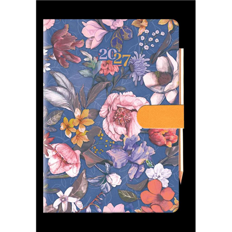 Agenda 9x13 Giornaliera S/d Fiori Classici Con Linguetta E Matita
