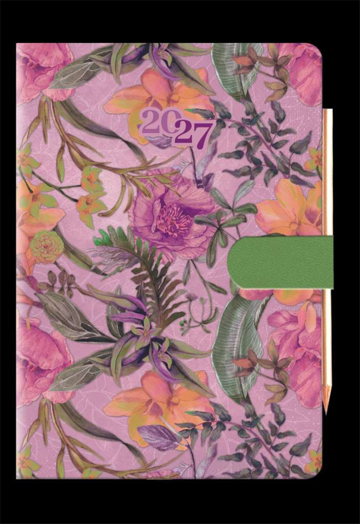 Agenda 9x13 Giornaliera S/d Fiori Classici Con Linguetta E Matita — immagine 4
