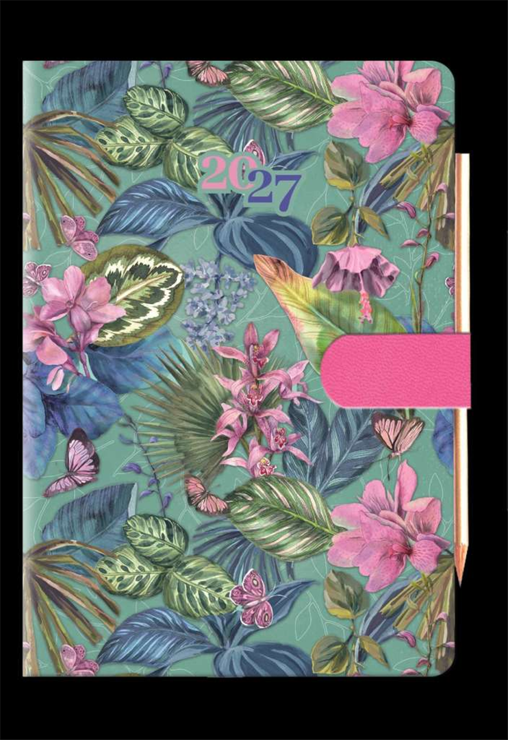 Agenda 9x13 Giornaliera S/d Fiori Classici Con Linguetta E Matita — immagine 5