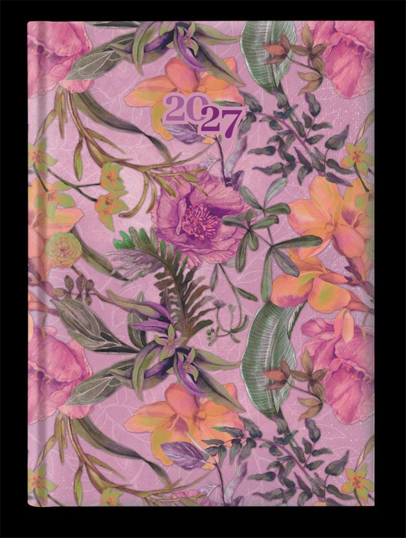 Agenda 11x16,5 Giornaliera S/d Fiori Classici Con Linguetta E Matita — immagine 4