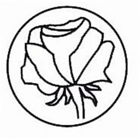 Sigillo Con Manico Legno Simbolo Rosa