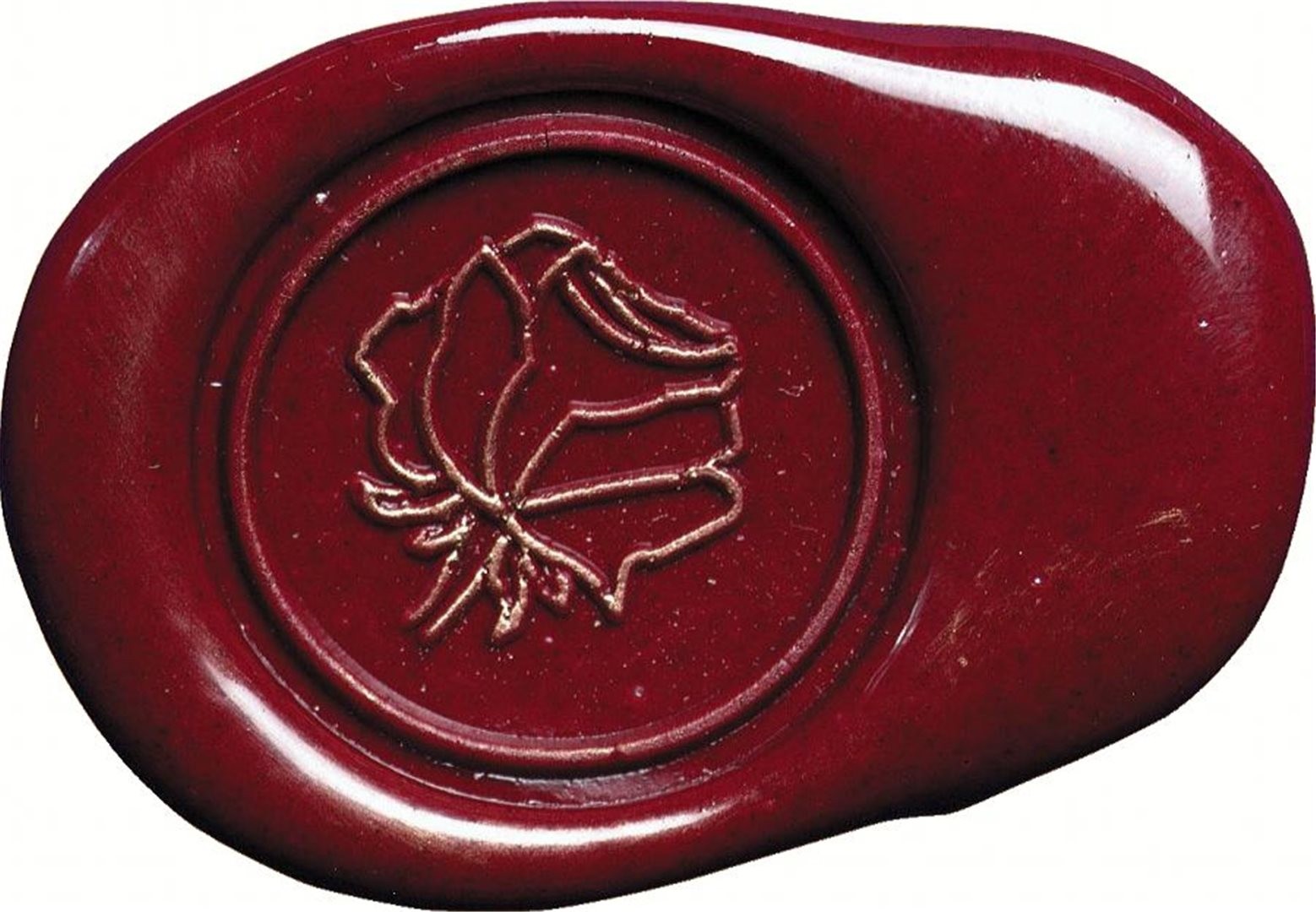 Sigillo Con Manico Legno Simbolo Rosa — immagine 2