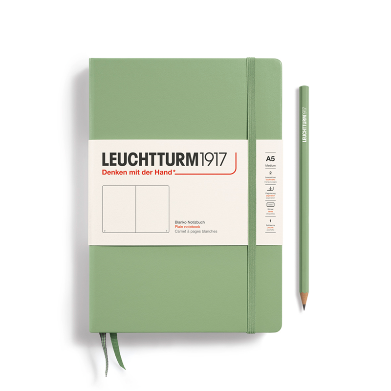 Notebook Medium A5 Hardcover, Bianco 249 Pag Sage — immagine 3