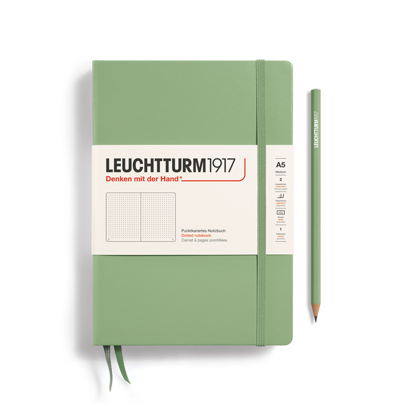 Notebook Medium A5 Hardcover, Puntini 249 Pag Sage — immagine 3
