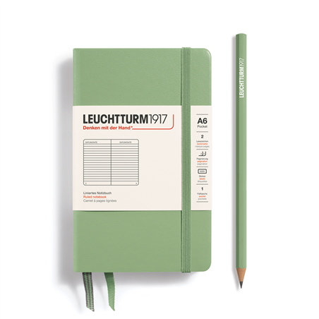 Notebook A6 Pocket Hardcover, Righe 185 Pag Sage