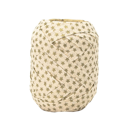 Nastro Go Green 100% Cotone X-Mas 12mmx10mt Avorio Oro Stelline
