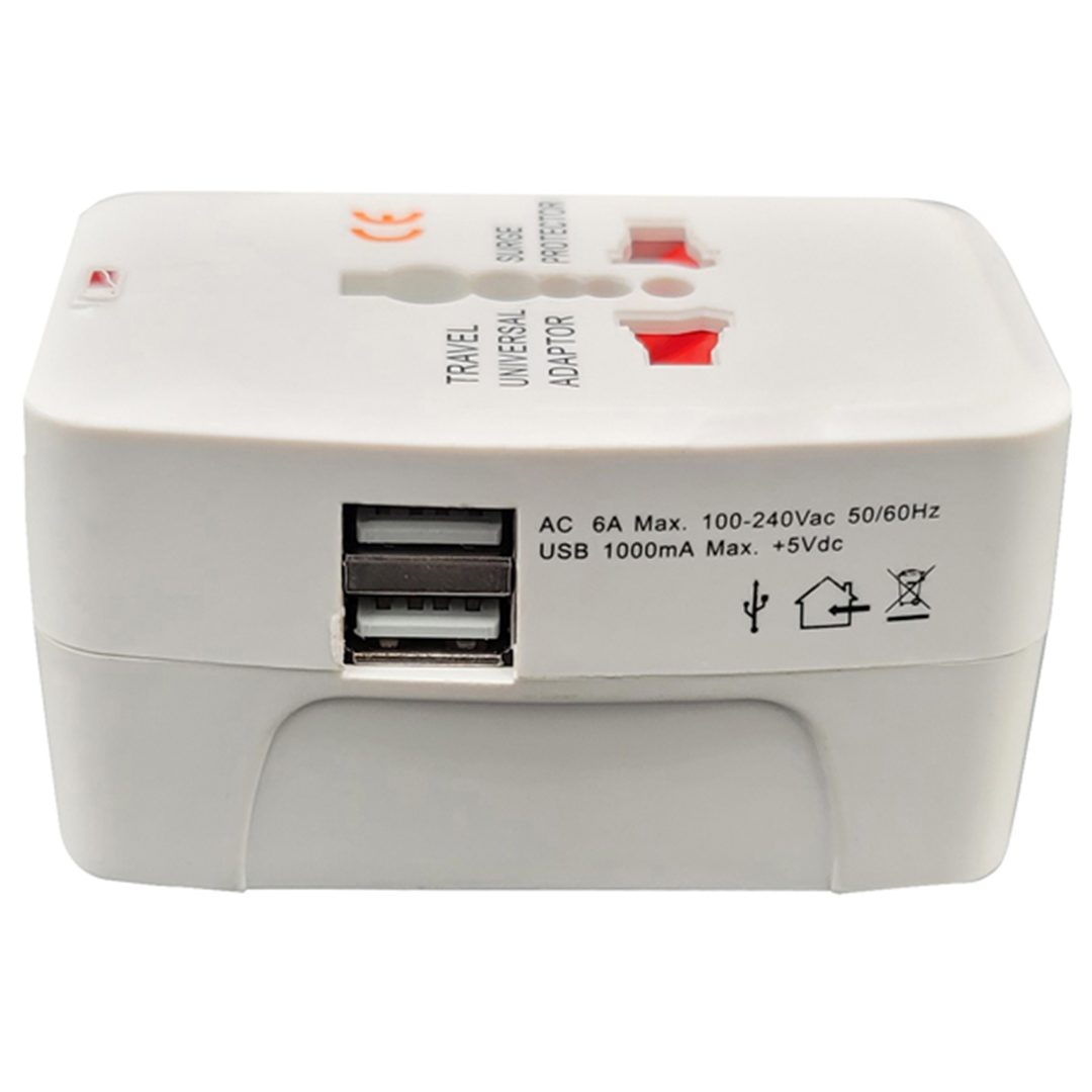 Adattatore Da Viaggio Universale Con 2 Prese Usb — immagine 2