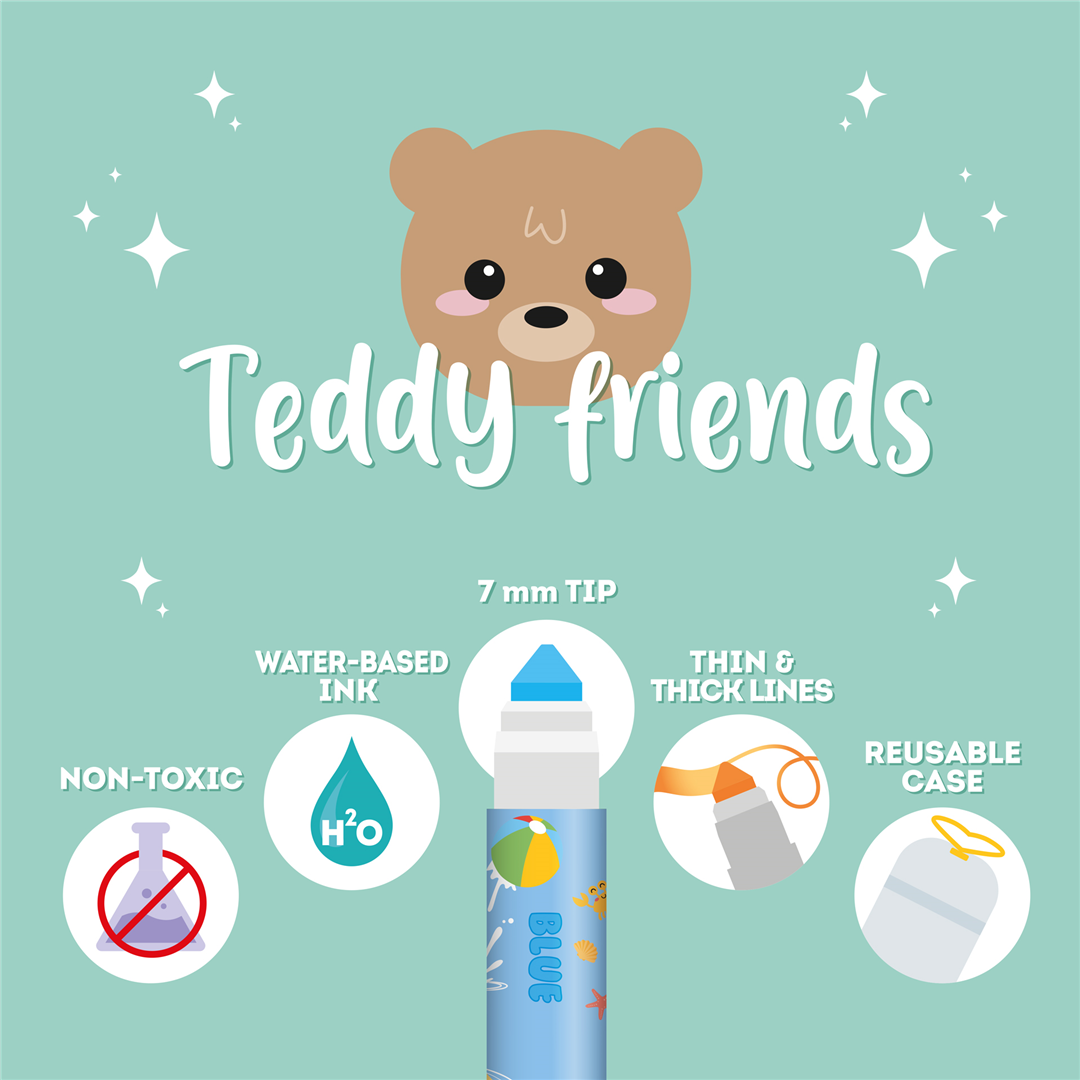 Teddy Friends 12 Pennarelli — immagine 4
