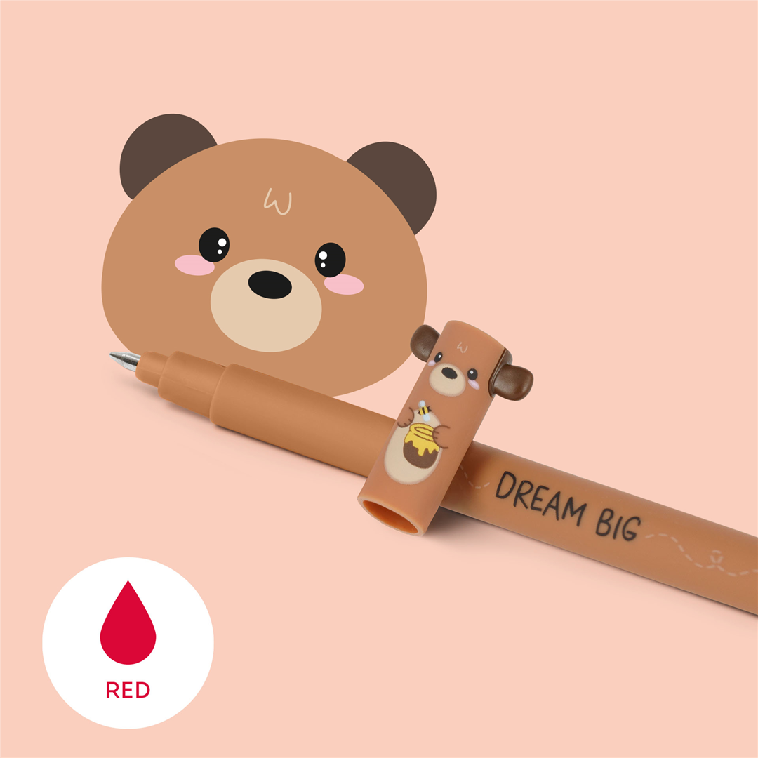 Penna Gel Cancellabile Teddy Bear Inchiostro Rosso — immagine 2