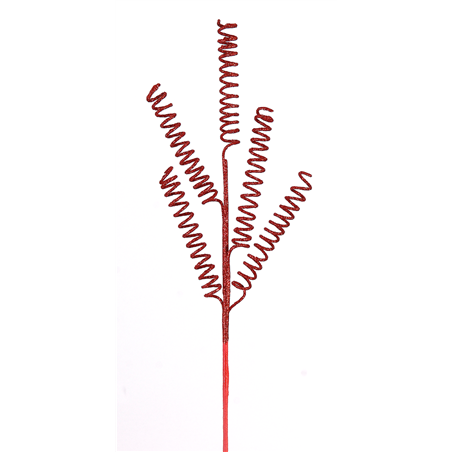 Ramo Riccioli Glitter X5 74cm Rosso