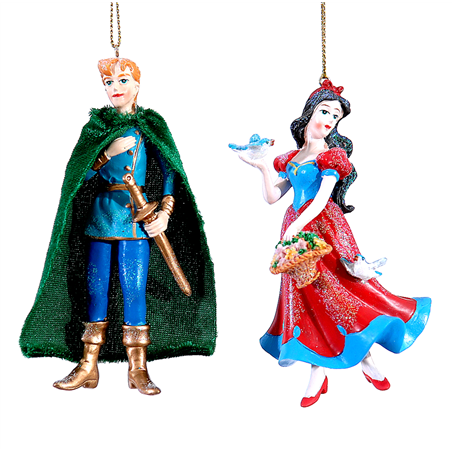 Ornamento 1pz. Poly Biancaneve/principe 11cm