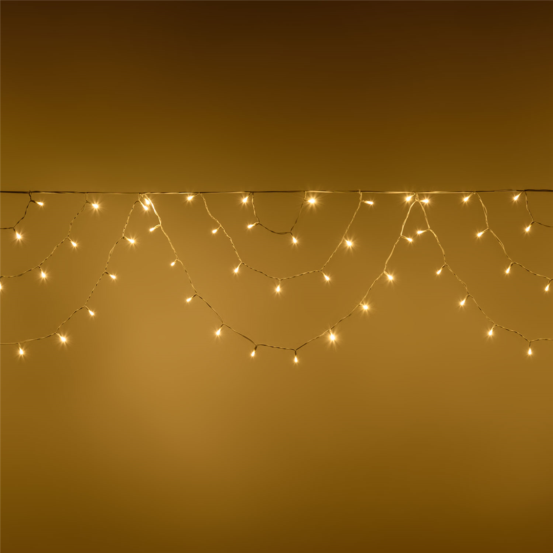 Tenda Garland Light Blp 115 Ledcavo Soft 4m+3 7 Giochi Luce Interno/esterno Cavo Bianco