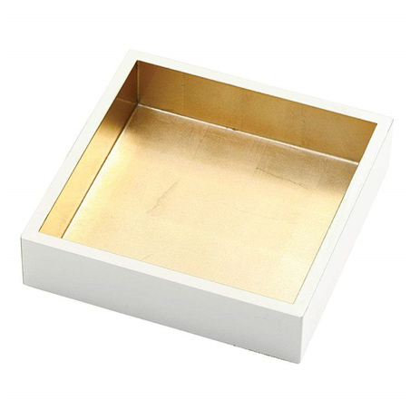 Portatovaglioli Legno Laccato 19x5,6cm Caspar Avorio Oro