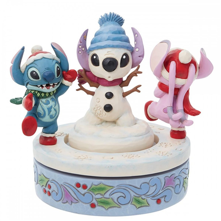 Stitch E Angel Scena Rotante 17cm Jimshore