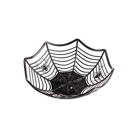 Cestino Nero Con Ragni D26cm
