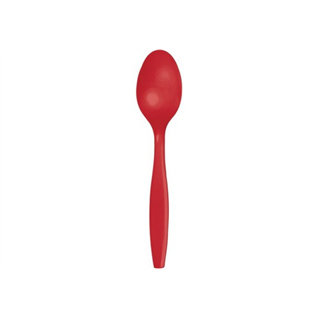 Cucchiaio Plastica Lavabile 15.5cm 24pz Rosso