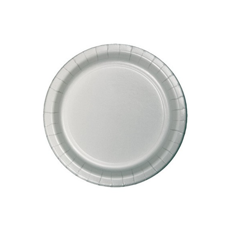 Piatto Carta D18cm 8pz Argento