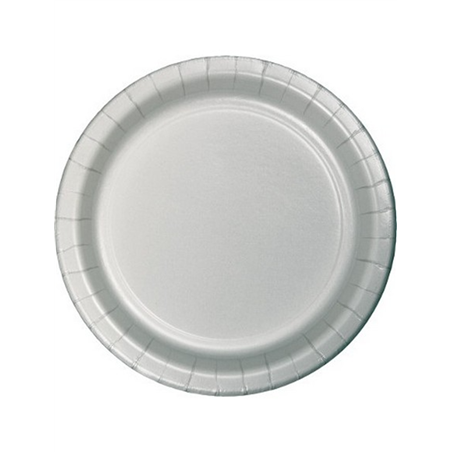 Piatto Carta D23cm 8pz Argento