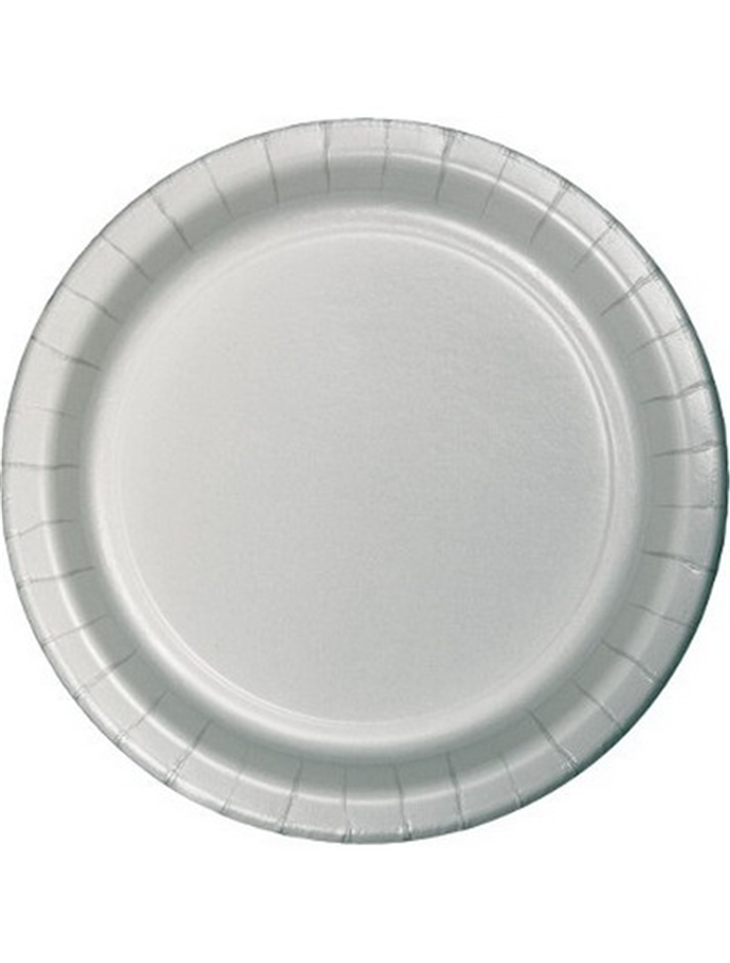 Piatto Carta D23cm 8pz Argento