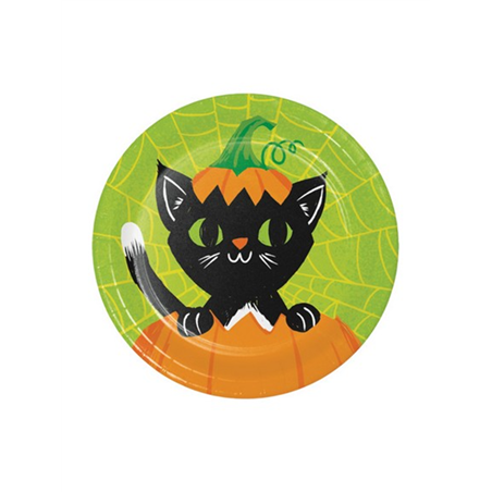 Piatto Carta D18cm 8pz Colorful Halloween